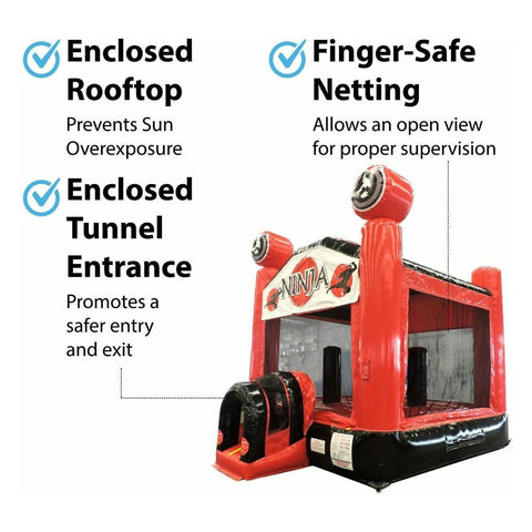 POGO Inflatable Bouncers 15'H Ninja Attack Inflatable Bounce House with Blower by POGO 754972354875 2072-4 15'H Ninja Attack Inflatable Bounce House with Blower by POGO SKU# 2072