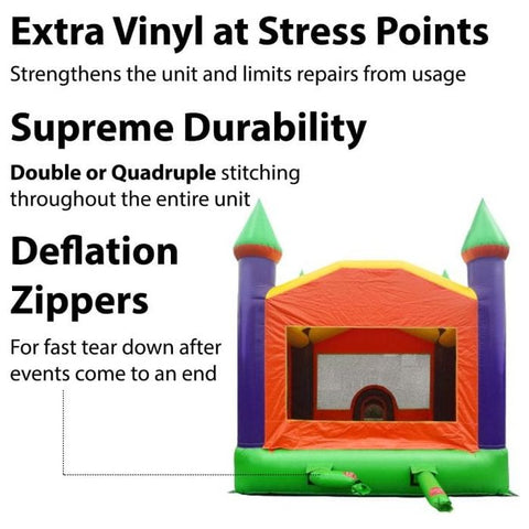 POGO Inflatable Bouncers 15'H Orange Castle Inflatable Bounce House with Blower by POGO 754972372473 1950 15'H Orange Castle Inflatable Bounce House with Blower by POGO 1950