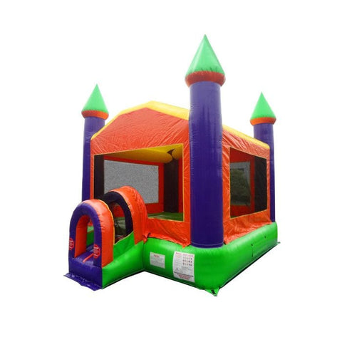 POGO Inflatable Bouncers 15'H Orange Castle Inflatable Bounce House with Blower by POGO 754972372473 1950 15'H Orange Castle Inflatable Bounce House with Blower by POGO 1950