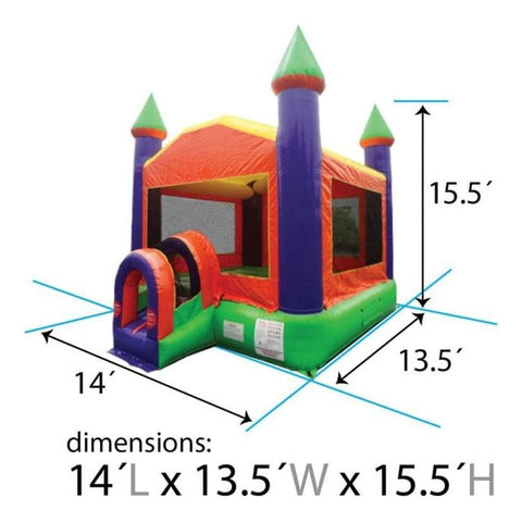 POGO Inflatable Bouncers 15'H Orange Castle Inflatable Bounce House with Blower by POGO 754972372473 1950 15'H Orange Castle Inflatable Bounce House with Blower by POGO 1950