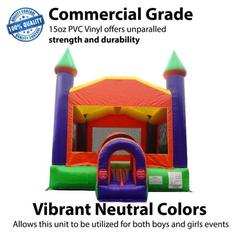 POGO Inflatable Bouncers 15'H Orange Castle Inflatable Bounce House with Blower by POGO 754972372473 1950 15'H Orange Castle Inflatable Bounce House with Blower by POGO 1950