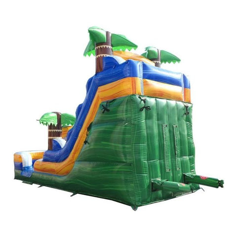 POGO Inflatable Bouncers 15'H Tropical Green Marble Inflatable Water Slide with Blower by POGO 781880209454 6133