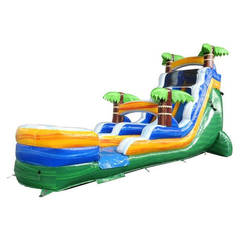 POGO Inflatable Bouncers 18'H Tropical Green Marble Inflatable Water Slide with Blower by POGO 781880209430 6135