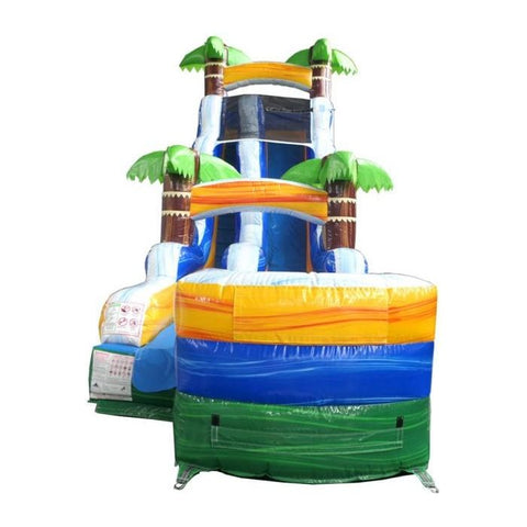 POGO Inflatable Bouncers 18'H Tropical Green Marble Inflatable Water Slide with Blower by POGO 781880209430 6135