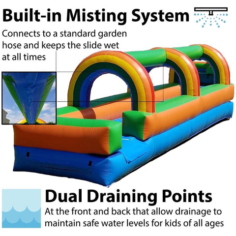 POGO Inflatable Bouncers 25'L Crossover Rainbow Slip n Slide with Blower, Backyard Party Package by POGO 781880284086 5515 25'L Crossover Rainbow Slip n Slide Blower Backyard Party POGO #5515