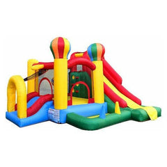 6.9'H Backyard Kids Deluxe 7-in-1 Circus Balloon Inflatable Bounce House with Slide by POGO