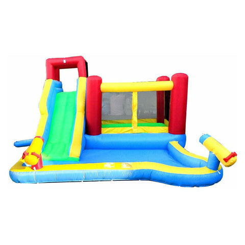 POGO Inflatable Bouncers 7.4' Backyard Kids Deluxe Inflatable Water Slide Bouncer with Splash Cannon and Pool by POGO 9.5'H Backyard Kids Inflatable Water Slide Cannon Pool POGO SKU# 5119