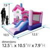 Image of POGO Inflatable Bouncers 8' Backyard Kids Deluxe Pink Dream House Inflatable Bounce House with Slide by POGO 754972375153 7984 8' Backyard Kids Deluxe Pink Dream House Inflatable Bounce w/ Slide
