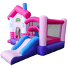 Image of POGO Inflatable Bouncers 8' Backyard Kids Deluxe Pink Dream House Inflatable Bounce House with Slide by POGO 754972375153 7984 8' Backyard Kids Deluxe Pink Dream House Inflatable Bounce w/ Slide