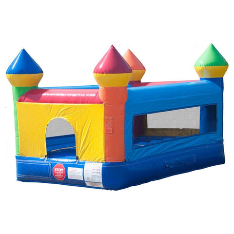 POGO Inflatable Bouncers 8'H Junior Rainbow Castle Indoor Bounce House with Blower by POGO 754972324694 1898 8'H Junior Rainbow Castle Indoor Bounce House with Blower by POGO 1898