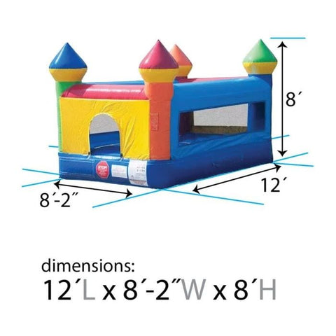 POGO Inflatable Bouncers 8'H Junior Rainbow Castle Indoor Bounce House with Blower by POGO 754972324694 1898 8'H Junior Rainbow Castle Indoor Bounce House with Blower by POGO 1898