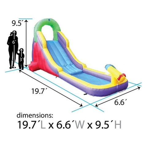 POGO Inflatable Bouncers 9.5'H Backyard Kids Inflatable Water Slide with Splash Cannon and Pool by POGO 781880200444 5119 9.5'H Backyard Kids Inflatable Water Slide Cannon Pool POGO SKU# 5119