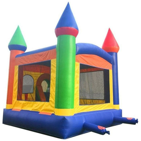 POGO Inflatable Bouncers Crossover Rainbow Bounce House Slide Combo with Wet Pool Attachment and Blower, Backyard Party Package by POGO 754972336451 5530 Crossover Rainbow Bounce House Slide Combo Wet Pool Blower Party POGO