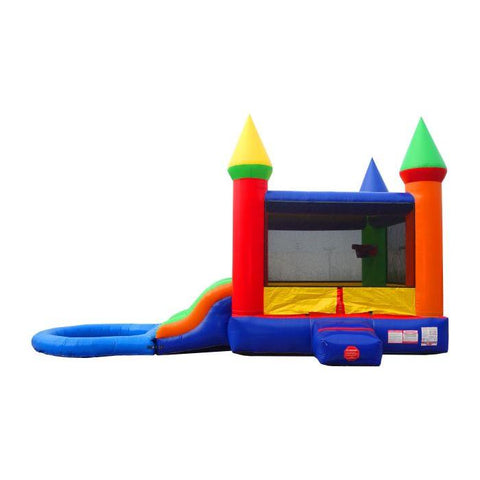 POGO Inflatable Bouncers Crossover Rainbow Dual Lane Bounce House Slide with Pool with Blower, Backyard Party Package by POGO 754972302722 5521 Crossover Rainbow Dual Lane Bounce House Slide Pool Backyard Party