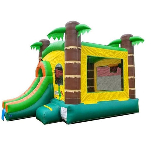 POGO Inflatable Bouncers Crossover Tropical Bounce House Slide Combo with Wet Pool Attachment and Blower, Backyard Party Package by POGO 754972360586 5531 Crossover Tropical Bounce House Slide Combo Wet Pool Blower Party POGO