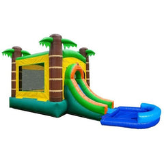 POGO Inflatable Bouncers Crossover Tropical Bounce House Slide Combo with Wet Pool Attachment and Blower, Backyard Party Package by POGO 754972360586 5531 Crossover Tropical Bounce House Slide Combo Wet Pool Blower Party POGO