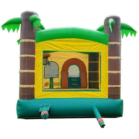 POGO Inflatable Bouncers Crossover Tropical Bounce House Slide Combo with Wet Pool Attachment and Blower, Backyard Party Package by POGO 754972360586 5531 Crossover Tropical Bounce House Slide Combo Wet Pool Blower Party POGO