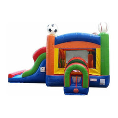Kids Sports Bounce House and Double Lane Slide Combo with Blower by POGO