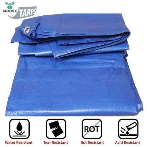 POGO Tarps 10' x 40' Blue & Silver Multi-Purpose Water Resistant Poly Tarp Cover by POGO 754972337878 267 10' x 40' Blue & Silver Multi-Purpose Water Resistant Poly Tarp Cover