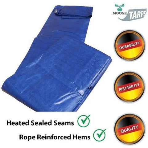 POGO Tarps 10' x 40' Blue & Silver Multi-Purpose Water Resistant Poly Tarp Cover by POGO 754972337878 267 10' x 40' Blue & Silver Multi-Purpose Water Resistant Poly Tarp Cover