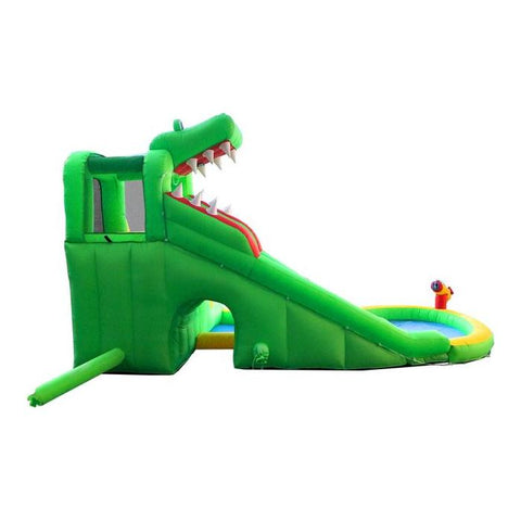 POGO Water Parks & Slides 7.9' Backyard Kids Gator Inflatable Water Slide with Splash Cannon and Pool by POGO 7.4' Backyard Kids Deluxe Inflatable Slide Bouncer Cannon Pool POGO