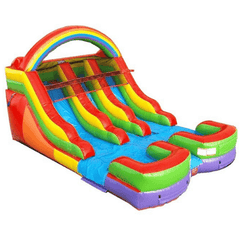 POGO Water Slides 12' Rainbow Double Lane Inflatable Water Slide with Blower by POGO 754972367820 6001 12' Rainbow Double Lane Water Slide w Blower by POGO SKU# 6001