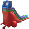 Image of POGO Water Slides 18' Modular Retro Rainbow Inflatable Water Slide with Blower and Monster Truck Panel by POGO 7497 18' Modular Retro Rainbow Inflatable Water Slide Monster Truck Panel