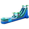 Image of POGO Water Slides 22' Tropical Blue Marble Inflatable Water Slide with Blower by POGO 754972360975 3376 22' Tropical Blue Marble Inflatable Water Slide with Blower POGO 3376