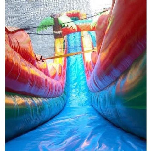 POGO Water Slides 22' Tropical Fire Marble Inflatable Water Slide with Blower by POGO 754972356350 3379 22' Tropical Fire Marble Inflatable Water Slide with Blower POGO 3379