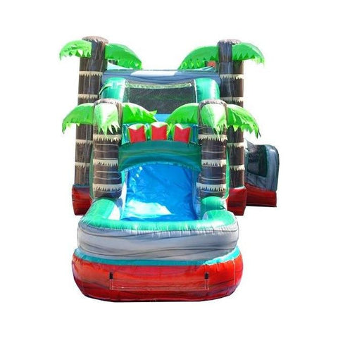 POGO Water Slides Mega Tropical Red Marble Water Slide Bounce House Combo with Blower by POGO 754972360807 3356 Mega Tropical Red Marble Water Slide Bounce House Combo with Blower