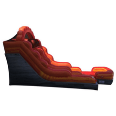 12'H Fire Red Marble Inflatable Water Slide with Blower by POGO