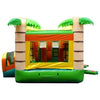 Image of POGO WET N DRY COMBOS 13.5' H  Kids Tropical Bounce House and Double Lane Slide Combo with Blower by POGO 754972356343 2482 Kids Tropical Bounce House and Double Lane Slide Combo with Blower