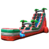Image of POGO WET N DRY COMBOS 22' Tropical Red Marble Inflatable Water Slide with Blower by POGO 754972360982 4128