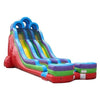 Image of POGO WET N DRY COMBOS 24' Retro Rainbow Double Bay Inflatable Water Slide with Blower by POGO 754972361002 2758