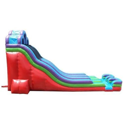 POGO WET N DRY COMBOS 24' Retro Rainbow Double Bay Inflatable Water Slide with Blower by POGO 754972361002 2758