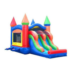 POGO WET N DRY COMBOS Kids Modern Rainbow Bounce House and Double Lane Slide Combo with Blower by POGO 754972356060 2480 Kids Modern Rainbow Bounce House and Double Lane Slide Combo w Blower