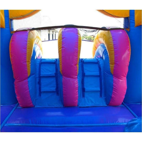 POGO WET N DRY COMBOS Kids Pink Bounce House and Double Lane Slide Combo with Blower by POGO 754972360586 2481