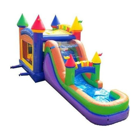 POGO Wet N Dry Combos Mega Modern Rainbow Water Slide Bounce House Combo with Blower by POGO 754972338240 6960