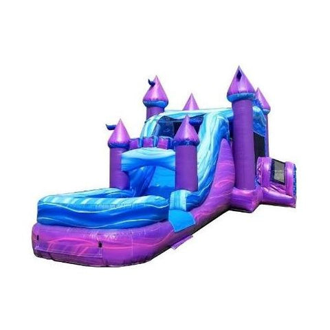 POGO WET N DRY COMBOS Mega Purple Marble Water Slide Bounce House Combo with Blower by POGO 754972338271 6978