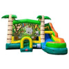 Image of POGO WET N DRY COMBOS Modular Tropical Water Slide Bounce House Combo with Blower and Jungle Art Panel by POGO 754972354394 7496 Modular Tropical Water Slide Bounce House Combo Blower Jungle SKU 7496