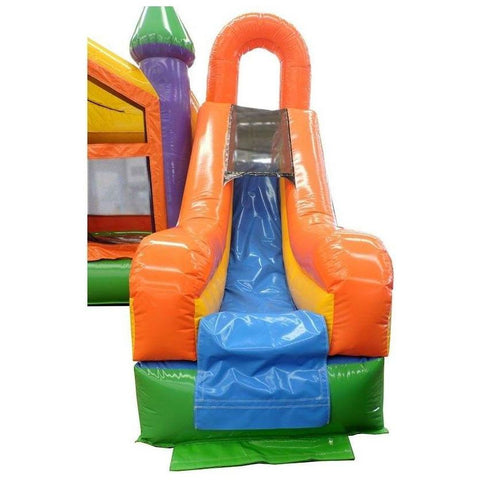 POGO WET N DRY COMBOS Rainbow Deluxe Inflatable Castle Bounce House Slide Combo w/ Blower by POGO 754972354882 2431 Rainbow Deluxe Inflatable Castle Bounce House Slide Combo w/ Blower