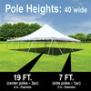 Image of 40' x 80' Premium Sectional Canopy Pole Party Tent - White