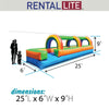 Image of 25' Rental Lite Rainbow Inflatable Splash and Ride Waterslide