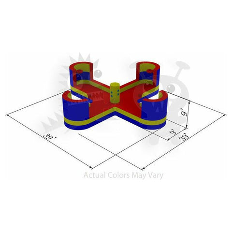 Rocket Inflatables Commercial Bouncers 9'H Commercial Grade Inflatable 4 Player Tug and Dunk Basketball Bungee Game by Rocket Inflatables 781880231752 SPO-TD4P3939 9'H Inflatable 4 Player Tug Dunk Basketball Bungee Game Rocket