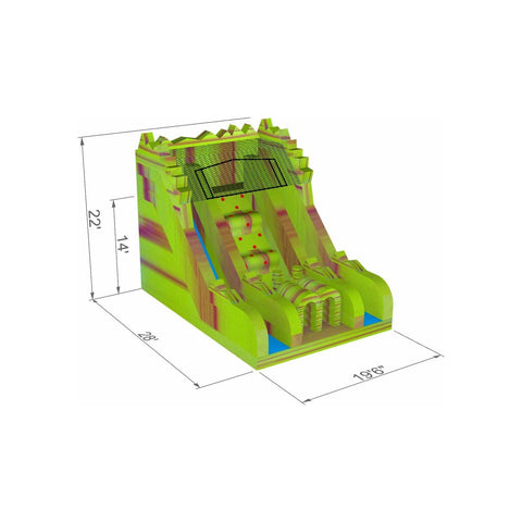 Rocket Inflatables Commercial Bouncers Inflatable Orange Marble Dry Slide – Front Load Double Lane by Rocket Inflatables 781880231912 SLD-CCS28222 Orange Marble Dry Slide Front Load Double Lane Rocket Inflatables