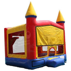 13x13 Red/Yellow/Blue Bounce House Castle with Hoop by Rocket Inflatables