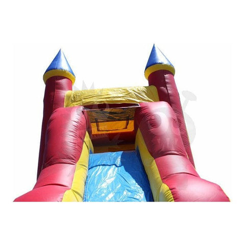 14'H Inflatable Mini Castle 5-in-1 Module Wet/Dry Combo Jumper, Slide Pool, Climbing Wall, and Basketball Hoop by Rocket Inflatables SKU #COM-511