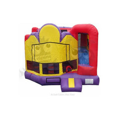 15'H 5-in-1 Colorful Combo with Slide, Climbing Wall, Obstacles & Hoop by Rocket Inflatables