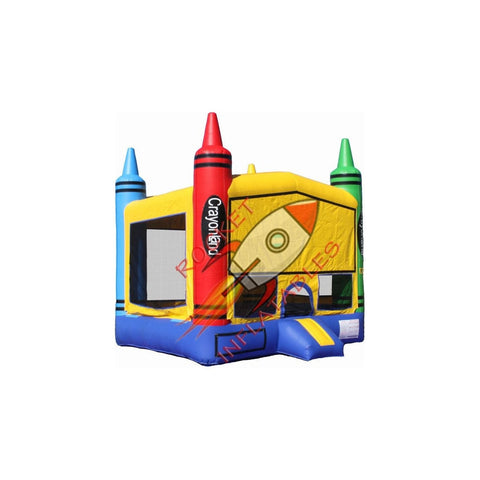 Rocket Inflatables Inflatable Bouncers 16'H 3-D Colorful Crayons Inflatable Bounce House with Basketball Hoop by Rocket Inflatables 781880228653 BOU-124 16H 3D Colorful Crayons Bounce House BasketballHoop Rocket Inflatables