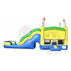 Image of 16'H Birthday Cake – 5 in 1 Module Combo Jumper, Slide Pool, Climbing Wall, and Basketball Hoop Water Slide by Rocket Inflatables SKU# COM-543